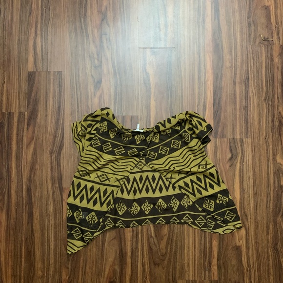 Green patterned crop top - Picture 2 of 2